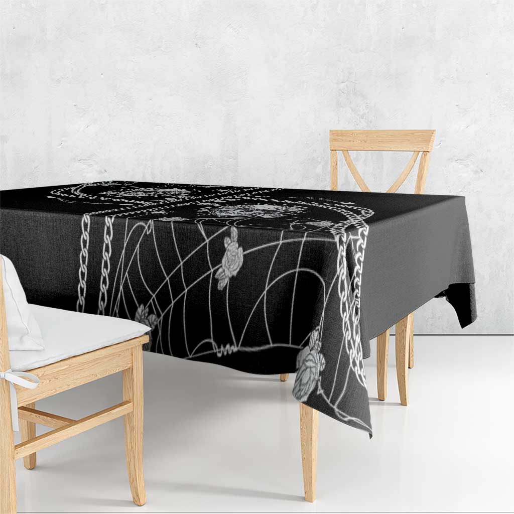 Western Gothic Yoke Tablecloth Skull Rose With Spider - Wonder Print Shop
