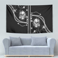 Western Gothic Yoke Tapestry Skull Rose With Spider - Wonder Print Shop