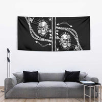 Western Gothic Yoke Tapestry Skull Rose With Spider - Wonder Print Shop