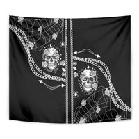 Western Gothic Yoke Tapestry Skull Rose With Spider - Wonder Print Shop