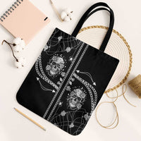 Western Gothic Yoke Tote Bag Skull Rose With Spider - Wonder Print Shop