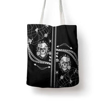 Western Gothic Yoke Tote Bag Skull Rose With Spider - Wonder Print Shop