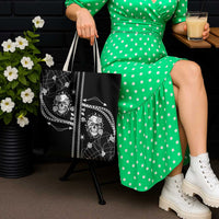 Western Gothic Yoke Tote Bag Skull Rose With Spider - Wonder Print Shop