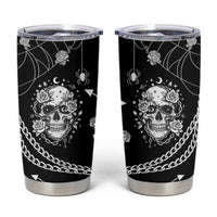 Western Gothic Yoke Tumbler Cup Skull Rose With Spider - Wonder Print Shop
