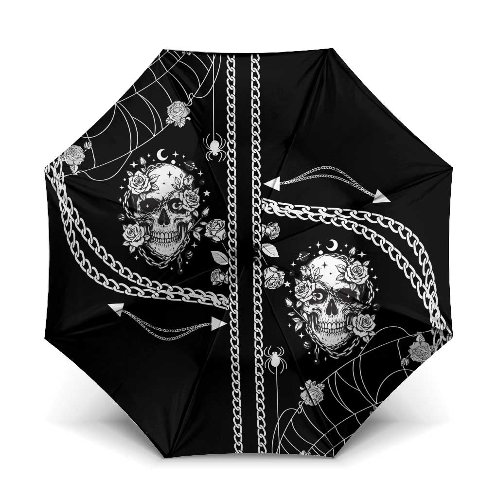 Western Gothic Yoke Umbrella Skull Rose With Spider - Wonder Print Shop