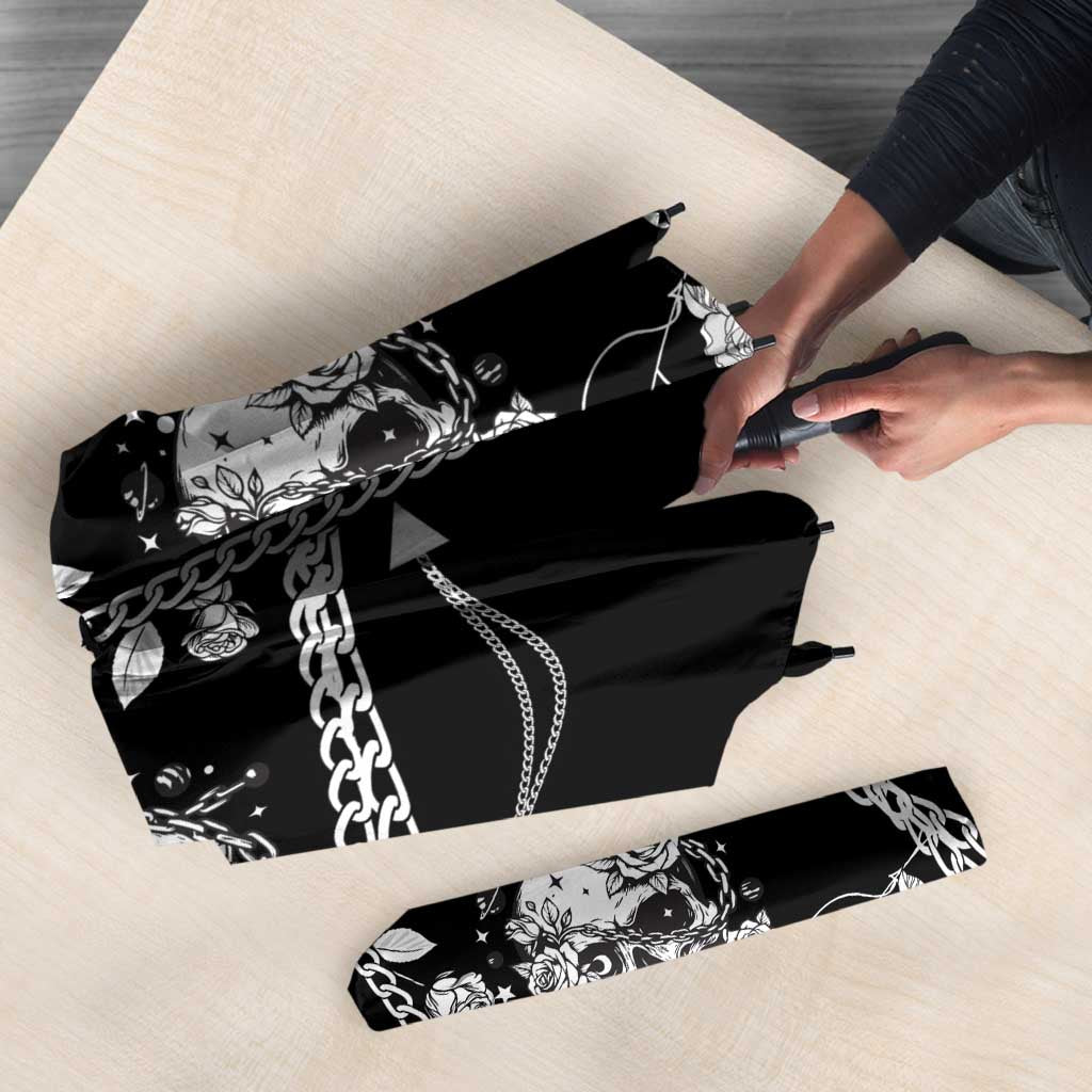 Western Gothic Yoke Umbrella Skull Rose With Spider - Wonder Print Shop