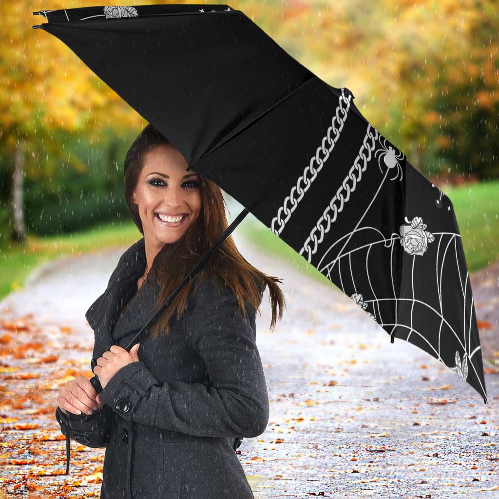 Western Gothic Yoke Umbrella Skull Rose With Spider - Wonder Print Shop