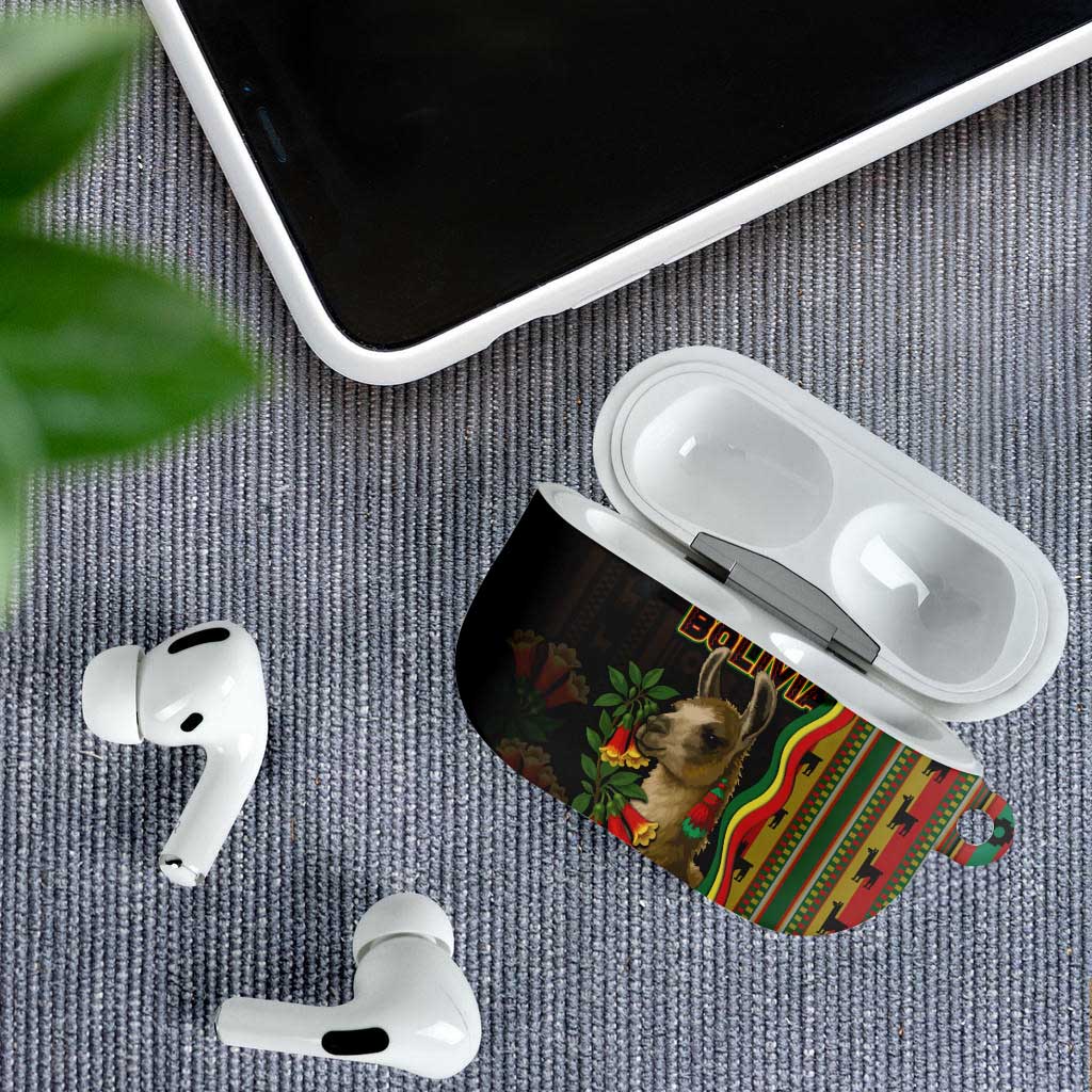 Bolivia AirPods Case The Llama With Kantuta Over Andean Patterns - Wonder Print Shop