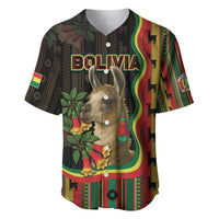 Bolivia Baseball Jersey The Llama With Kantuta Over Andean Patterns - Wonder Print Shop
