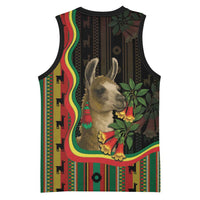 Bolivia Basketball Jersey The Llama With Kantuta Over Andean Patterns - Wonder Print Shop