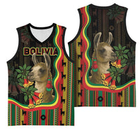 Bolivia Basketball Jersey The Llama With Kantuta Over Andean Patterns - Wonder Print Shop