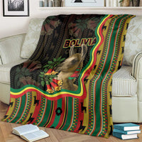 Bolivia Blanket The Llama With Kantuta Over Andean Patterns - Wonder Print Shop