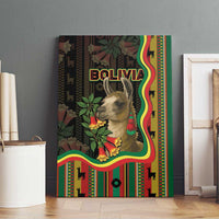 Bolivia Canvas Wall Art The Llama With Kantuta Over Andean Patterns - Wonder Print Shop