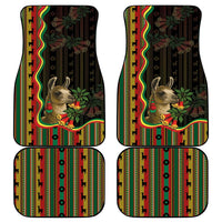 Bolivia Car Mats The Llama With Kantuta Over Andean Patterns - Wonder Print Shop