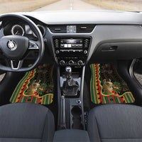 Bolivia Car Mats The Llama With Kantuta Over Andean Patterns - Wonder Print Shop
