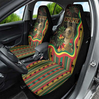 Bolivia Car Seat Cover The Llama With Kantuta Over Andean Patterns - Wonder Print Shop