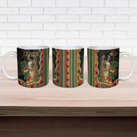 Bolivia Ceramic Mug The Llama With Kantuta Over Andean Patterns - Wonder Print Shop