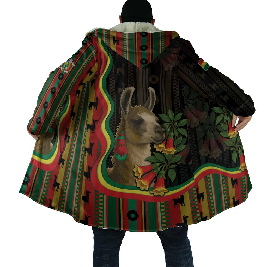 Bolivia Cloak The Llama With Kantuta Over Andean Patterns - Wonder Print Shop