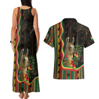 Bolivia Couples Matching Tank Maxi Dress and Hawaiian Shirt The Llama With Kantuta Over Andean Patterns - Wonder Print Shop