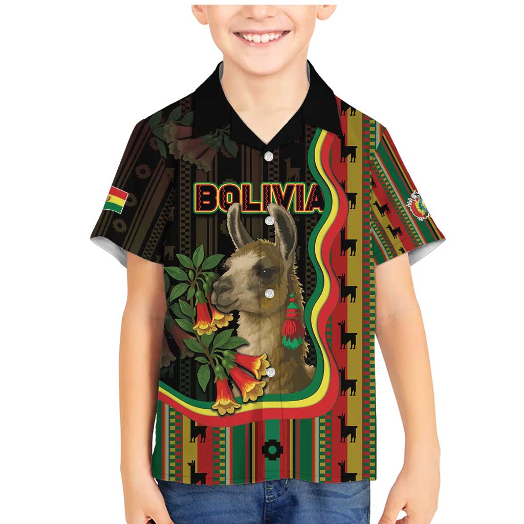 Bolivia Family Matching Mermaid Dress and Hawaiian Shirt The Llama With Kantuta Over Andean Patterns - Wonder Print Shop