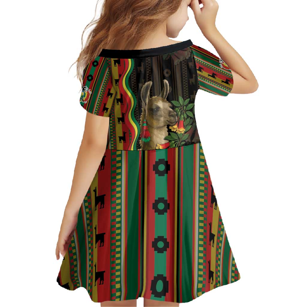 Bolivia Family Matching Off Shoulder Maxi Dress and Hawaiian Shirt The Llama With Kantuta Over Andean Patterns - Wonder Print Shop