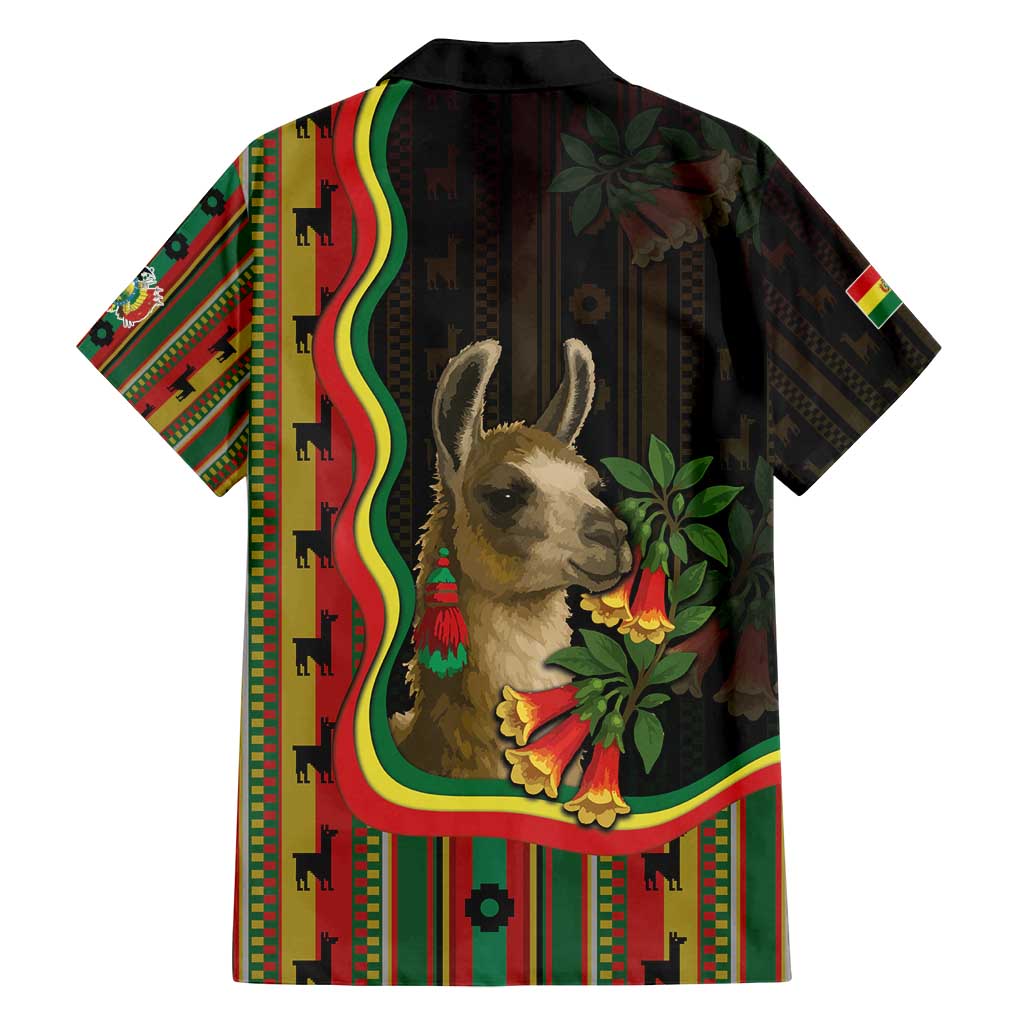 Bolivia Family Matching Off Shoulder Maxi Dress and Hawaiian Shirt The Llama With Kantuta Over Andean Patterns - Wonder Print Shop
