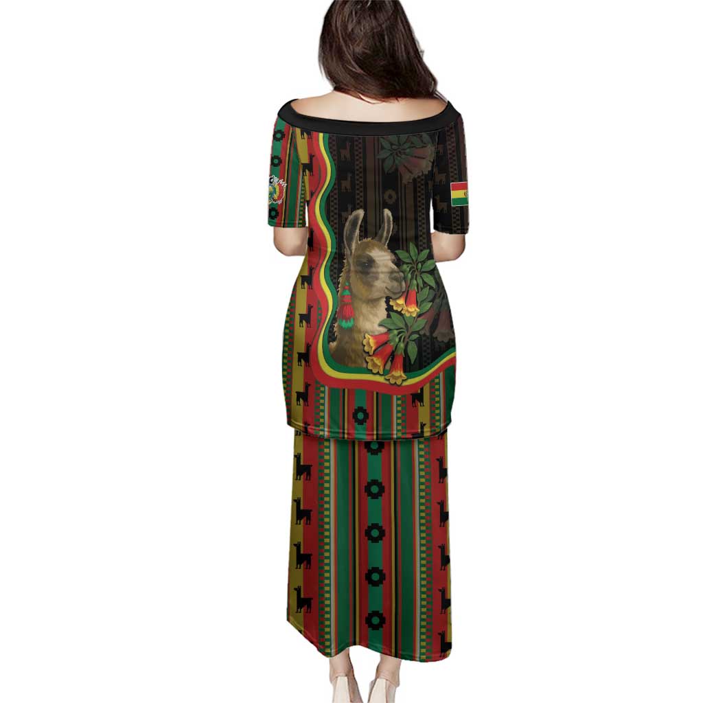 Bolivia Family Matching Puletasi and Hawaiian Shirt The Llama With Kantuta Over Andean Patterns - Wonder Print Shop