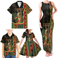 Bolivia Family Matching Tank Maxi Dress and Hawaiian Shirt The Llama With Kantuta Over Andean Patterns - Wonder Print Shop