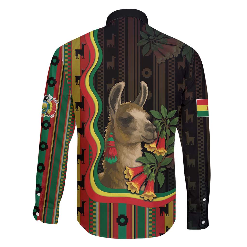 Bolivia Family Matching Tank Maxi Dress and Hawaiian Shirt The Llama With Kantuta Over Andean Patterns - Wonder Print Shop