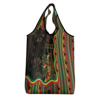 Bolivia Grocery Bag The Llama With Kantuta Over Andean Patterns - Wonder Print Shop