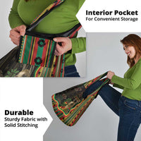 Bolivia Grocery Bag The Llama With Kantuta Over Andean Patterns - Wonder Print Shop