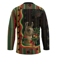 Bolivia Hockey Jersey The Llama With Kantuta Over Andean Patterns - Wonder Print Shop