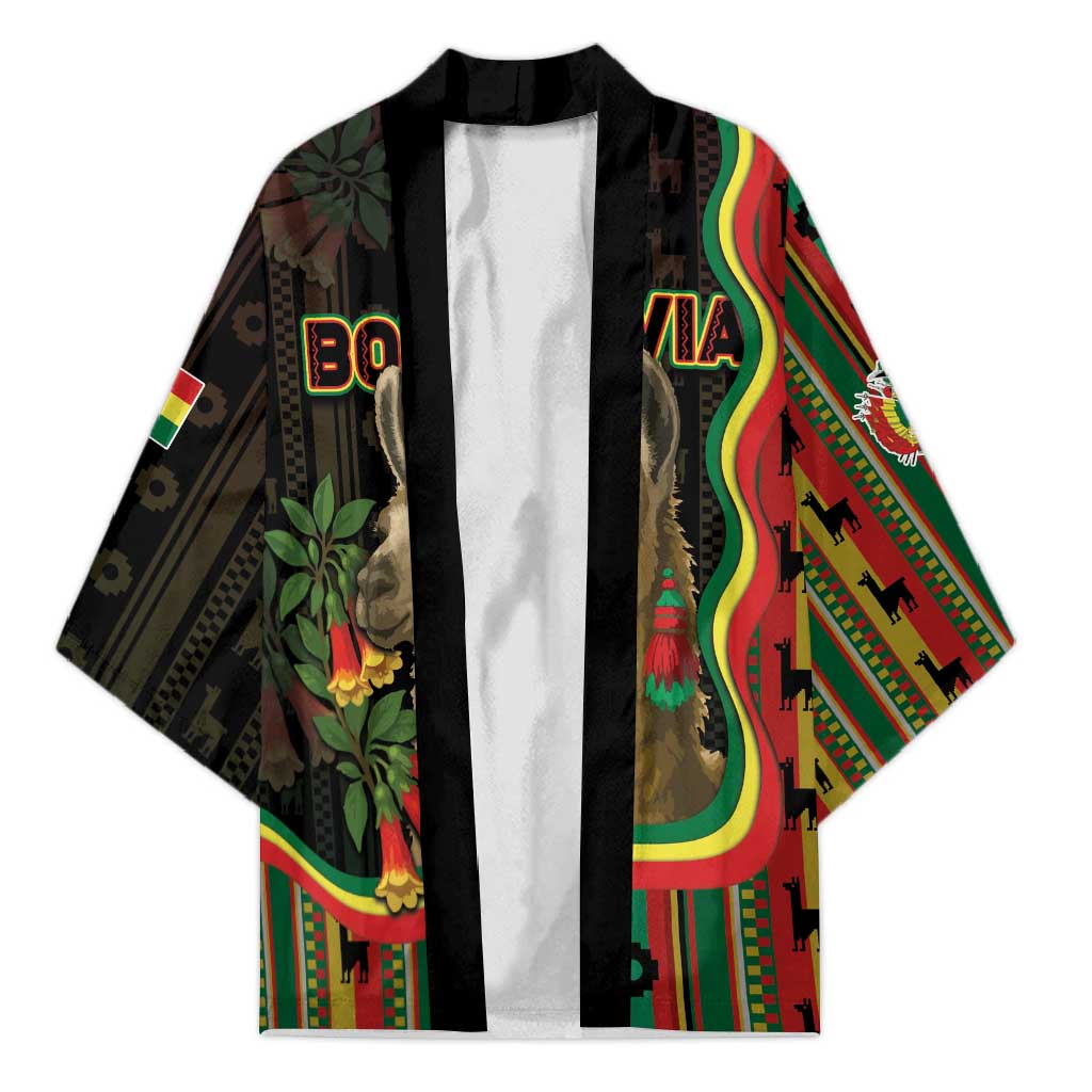 Bolivia Kimono The Llama With Kantuta Over Andean Patterns - Wonder Print Shop