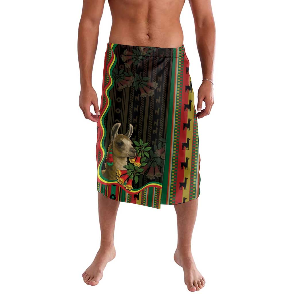 Bolivia Lavalava The Llama With Kantuta Over Andean Patterns - Wonder Print Shop