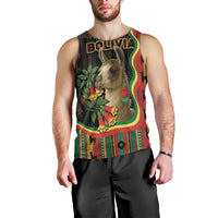Bolivia Men Tank Top The Llama With Kantuta Over Andean Patterns - Wonder Print Shop