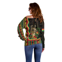 Bolivia Off Shoulder Sweater The Llama With Kantuta Over Andean Patterns - Wonder Print Shop