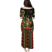 Bolivia Puletasi The Llama With Kantuta Over Andean Patterns - Wonder Print Shop