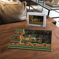 Bolivia Puzzle The Llama With Kantuta Over Andean Patterns - Wonder Print Shop
