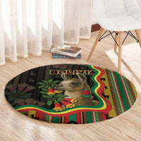 Bolivia Round Carpet The Llama With Kantuta Over Andean Patterns - Wonder Print Shop