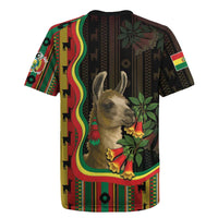 Bolivia Rugby Jersey The Llama With Kantuta Over Andean Patterns - Wonder Print Shop