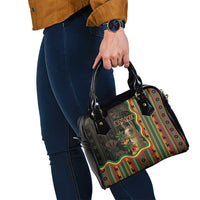 Bolivia Shoulder Handbag The Llama With Kantuta Over Andean Patterns - Wonder Print Shop
