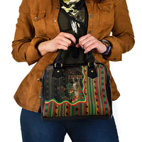 Bolivia Shoulder Handbag The Llama With Kantuta Over Andean Patterns - Wonder Print Shop