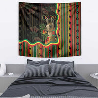 Bolivia Tapestry The Llama With Kantuta Over Andean Patterns - Wonder Print Shop