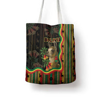 Bolivia Tote Bag The Llama With Kantuta Over Andean Patterns - Wonder Print Shop