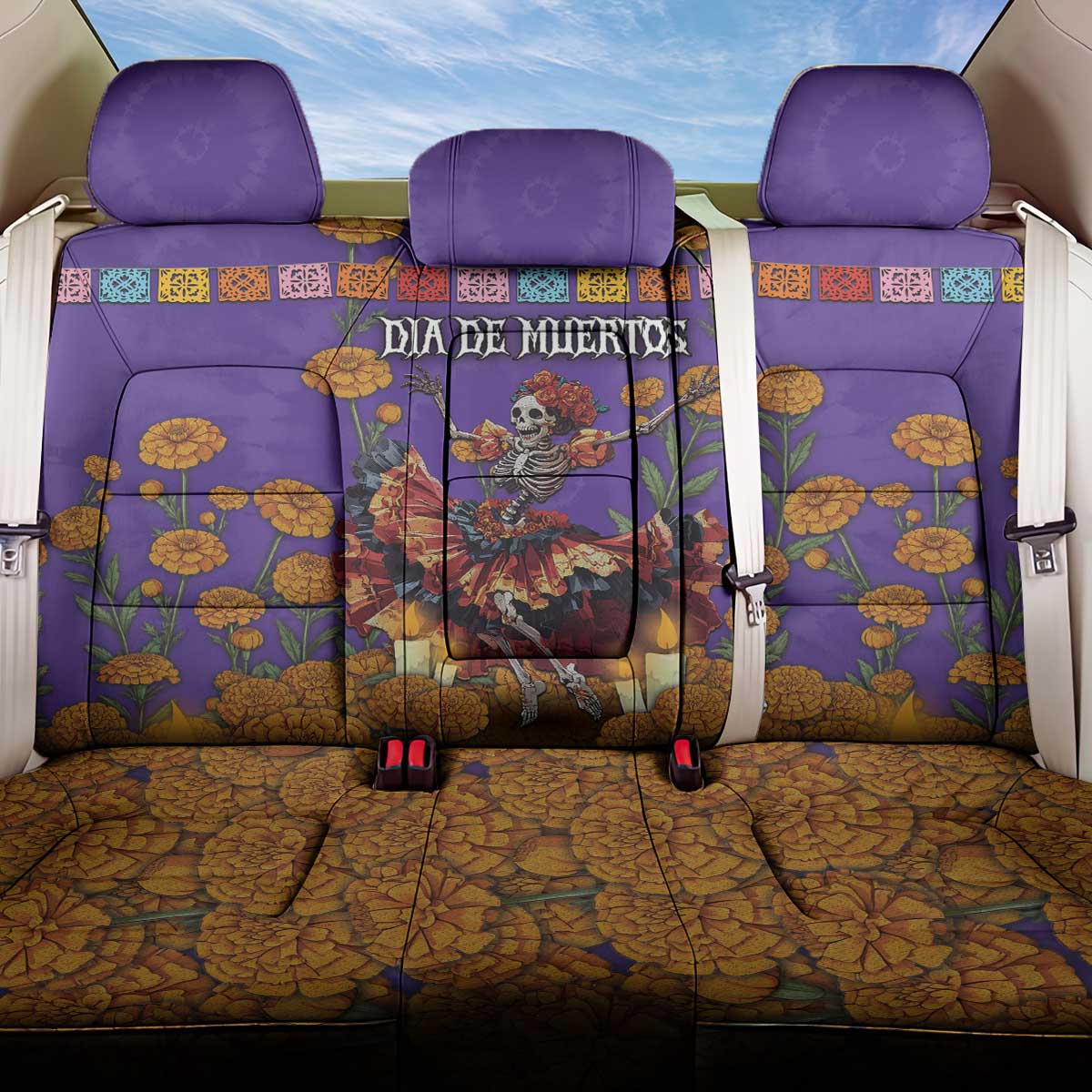 Day Of The Dead Back Car Seat Cover Viva La Vida - Wonder Print Shop