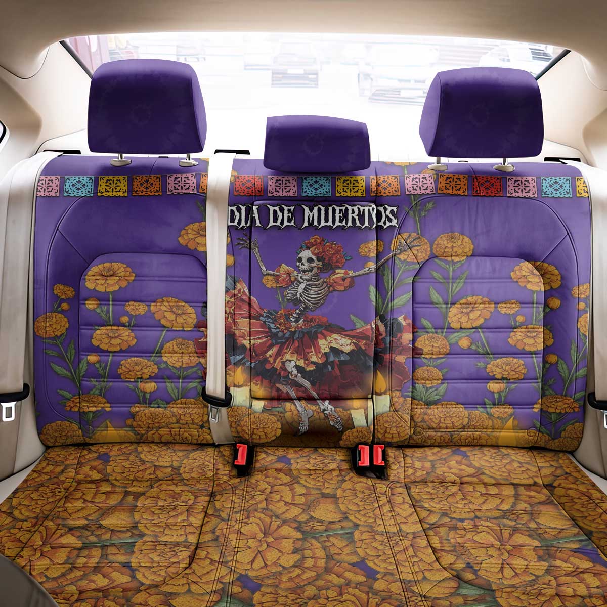 Day Of The Dead Back Car Seat Cover Viva La Vida - Wonder Print Shop