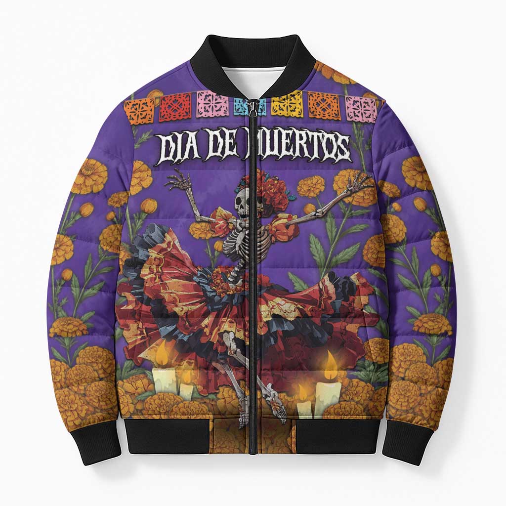 Day Of The Dead Bomber Puffer Jacket Viva La Vida - Wonder Print Shop