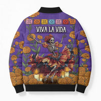 Day Of The Dead Bomber Puffer Jacket Viva La Vida - Wonder Print Shop