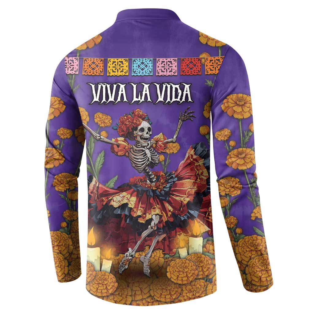 Day Of The Dead Button Sweatshirt Viva La Vida - Wonder Print Shop