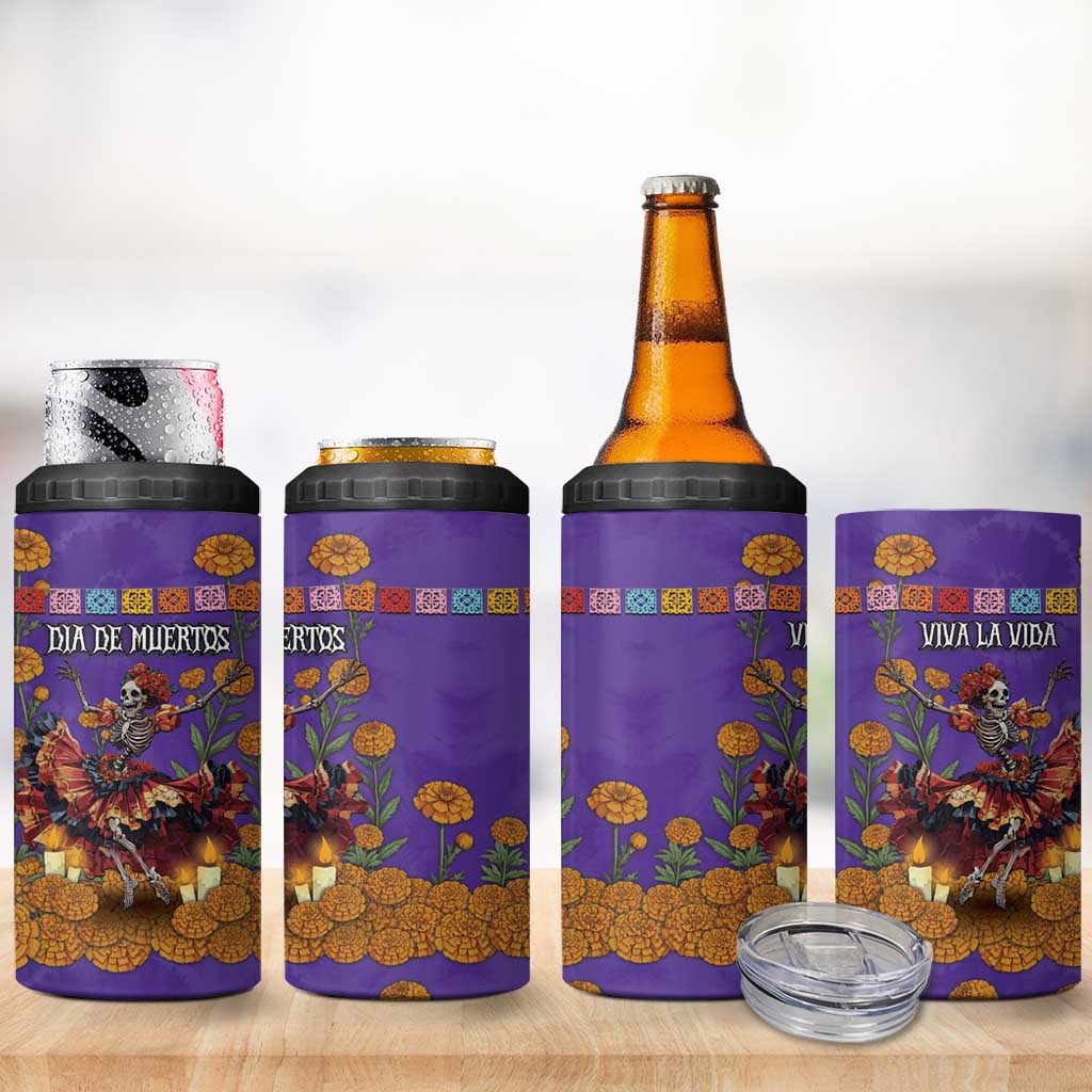 Day Of The Dead 4 in 1 Can Cooler Tumbler Viva La Vida - Wonder Print Shop